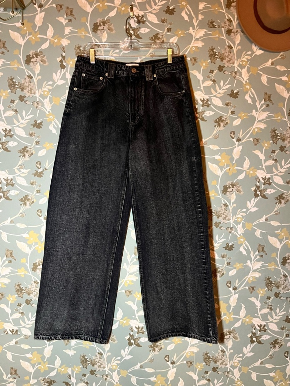 DISSH Black Wash Wide Leg High Rise Size 8